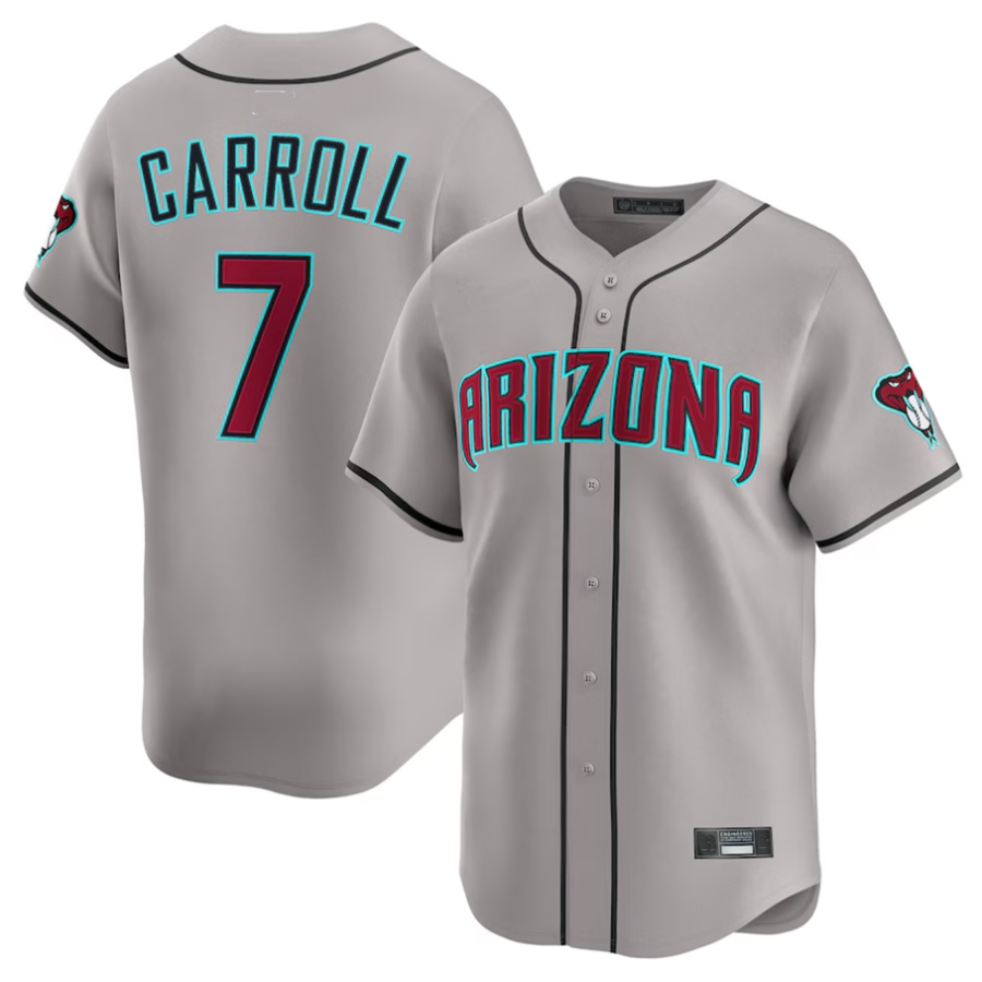 Crovyle A.Diamondbacks #7 Corbin Carroll Player Gray Limited American Personalized Stitched Jerseys