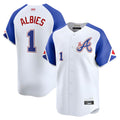 Crovyle A.Braves #1 Ozzie Albies Player Blue City Connect Stitched Jerseys