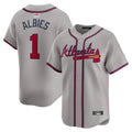 Crovyle A.Braves #1 Ozzie Albies Player Gray Vapor Premier City Connect Premium Stitched Jerseys