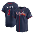 Crovyle A.Braves #1 Ozzie Albies Player Navy Limited 2025 Speedway Classic Alternate Stitched Jerseys