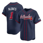 Crovyle A.Braves #1 Ozzie Albies Player Navy Limited 2025 Speedway Classic Alternate Stitched Jerseys