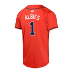 Crovyle A.Braves #1 Ozzie Albies Player Red Limited Stitched Jerseys
