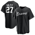 Crovyle A.Braves #27 Austin Riley Player Black&White Replica Stitched Jerseys