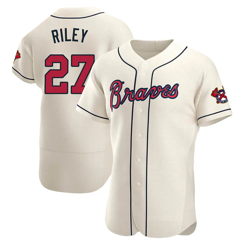 Crovyle A.Braves #27 Austin Riley Player Cream Authentic Alternate Stitched Jerseys