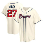 Crovyle A.Braves #27 Austin Riley Player Cream Replica Alternate Stitched Jerseys