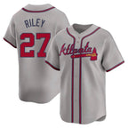 Crovyle A.Braves #27 Austin Riley Player Gray Limited Away Stitched Jerseys
