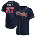 Crovyle A.Braves #27 Austin Riley Player Navy Authentic Alternate Stitched Jerseys