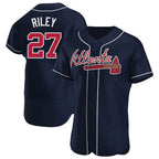 Crovyle A.Braves #27 Austin Riley Player Navy Authentic Alternate Stitched Jerseys