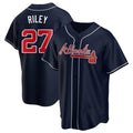 Crovyle A.Braves #27 Austin Riley Player Navy Replica Alternate Stitched Jerseys