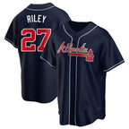 Crovyle A.Braves #27 Austin Riley Player Navy Replica Alternate Stitched Jerseys
