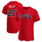 Crovyle A.Braves #27 Austin Riley Player Red Authentic Alternate Stitched Jerseys