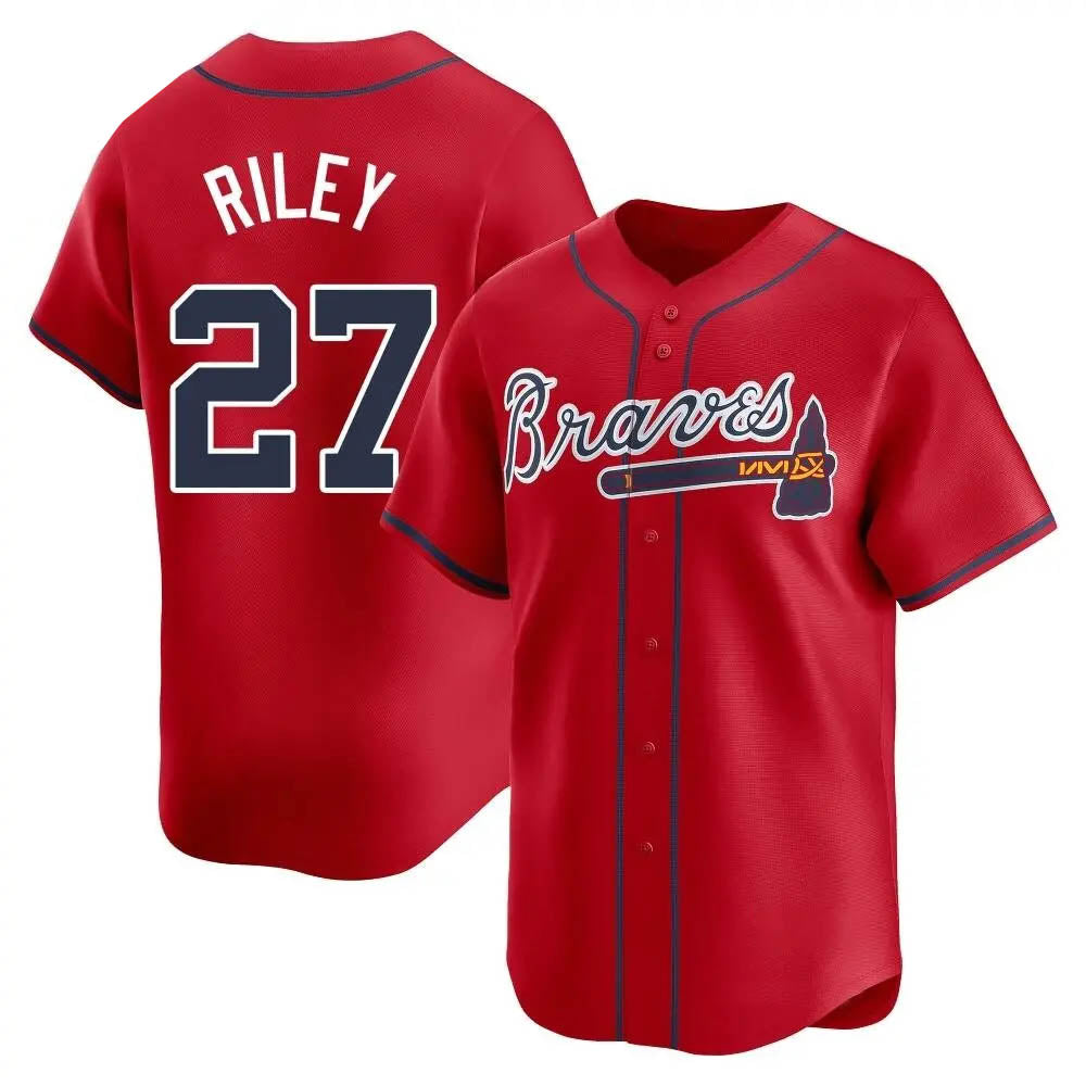 Crovyle A.Braves #27 Austin Riley Player Red Limited Alternate Stitched Jerseys
