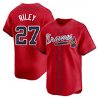 Crovyle A.Braves #27 Austin Riley Player Red Limited Alternate Stitched Jerseys