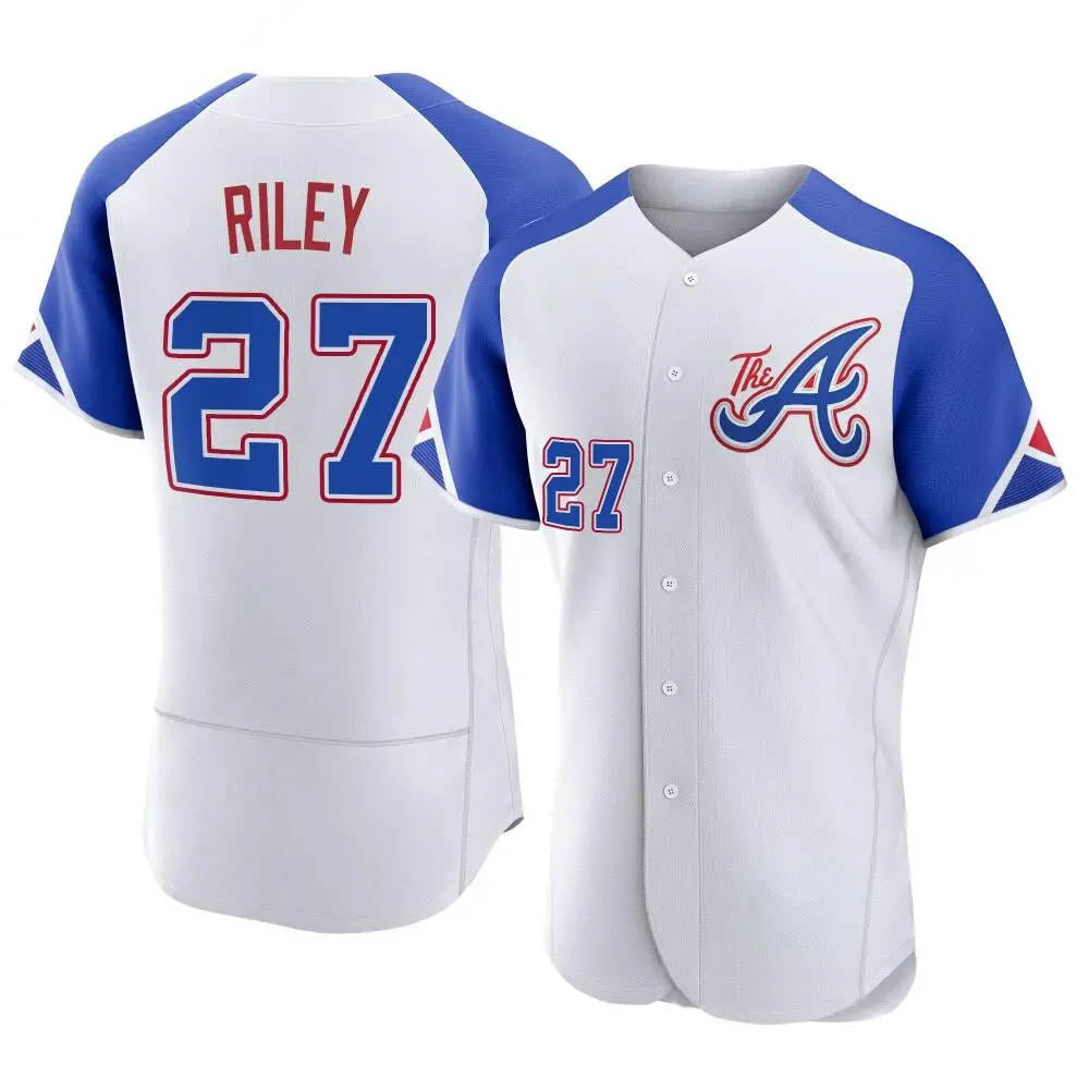 Crovyle A.Braves #27 Austin Riley Player White Authentic City Connect Stitched Jerseys