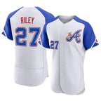Crovyle A.Braves #27 Austin Riley Player White Authentic City Connect Stitched Jerseys