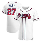 Crovyle A.Braves #27 Austin Riley Player White Authentic Home Stitched Jerseys