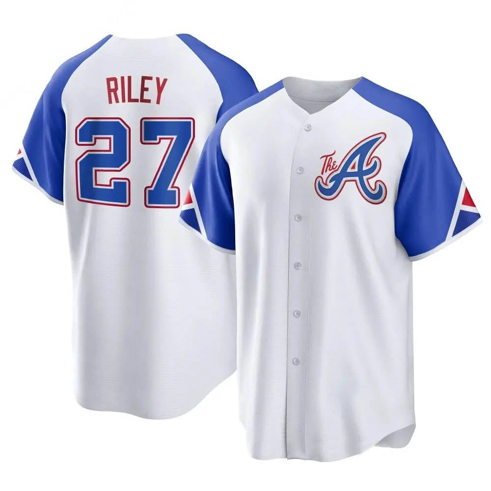Crovyle A.Braves #27 Austin Riley Player White Replica City Connect Stitched Jerseys