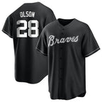 Crovyle A.Braves #28 Matt Olson Player Black&Gold Replica en Alternate Stitched Jerseys