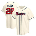 Crovyle A.Braves #28 Matt Olson Player Cream Replica Alternate Stitched Jerseys