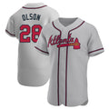 Crovyle A.Braves #28 Matt Olson Player Gray Authentic Road Stitched Jerseys