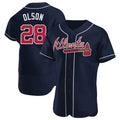 Crovyle A.Braves #28 Matt Olson Player Navy Authentic Alternate Stitched Jerseys