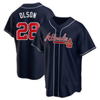 Crovyle A.Braves #28 Matt Olson Player Navy Replica Alternate Stitched Jerseys