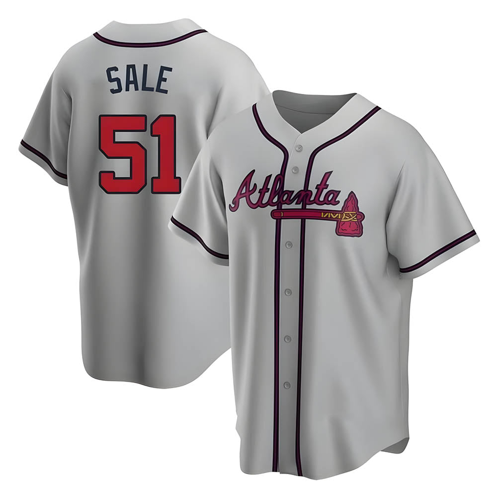 Crovyle A.Braves #51 Chris Sale Player Gray City Connect Stitched Jerseys