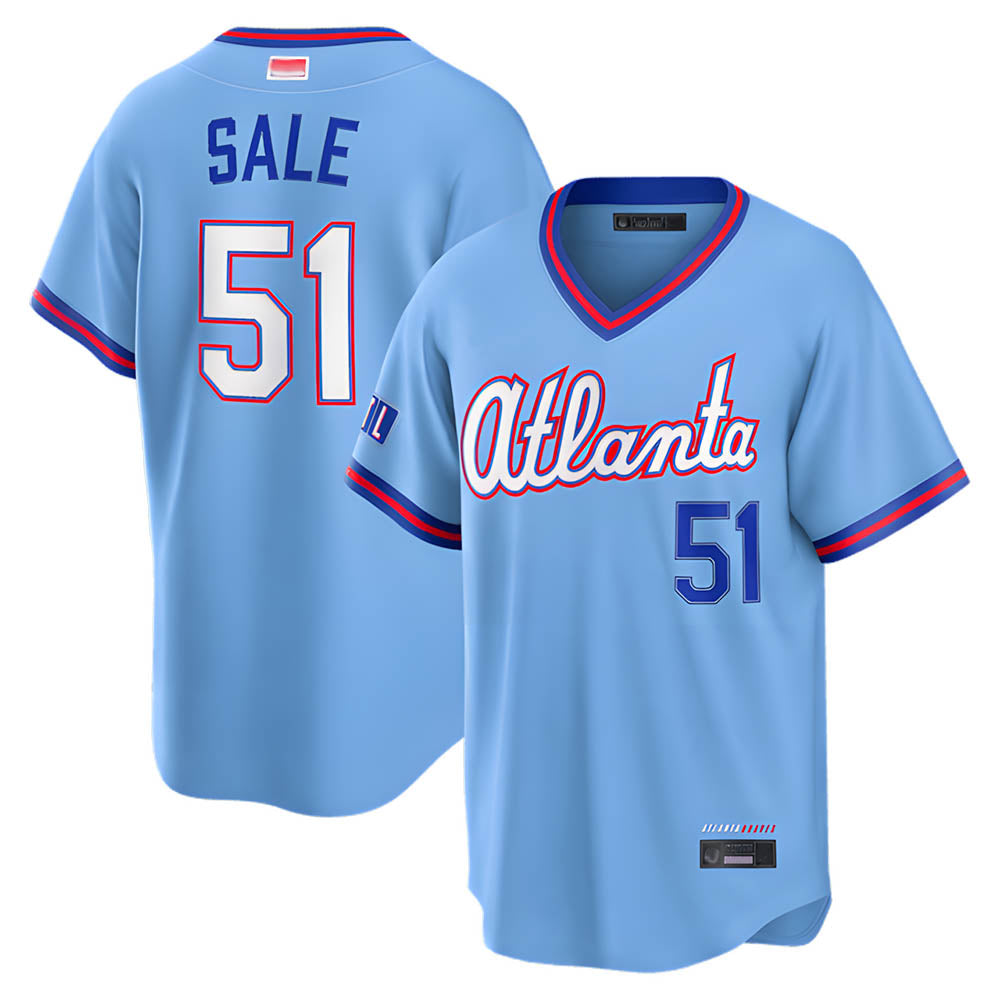 Crovyle A.Braves #51 Chris Sale Player Powder Blue 2026 City Connect T shirt Stitched Jerseys
