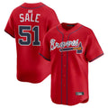 Crovyle A.Braves #51 Chris Sale Player Red Alternate Limited Stitched Jerseys