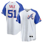 Crovyle A.Braves #51 Chris Sale Player White City Connect Limited Stitched Jerseys