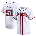Crovyle A.Braves #51 Chris Sale Player White Limited Home Stitched Jerseys