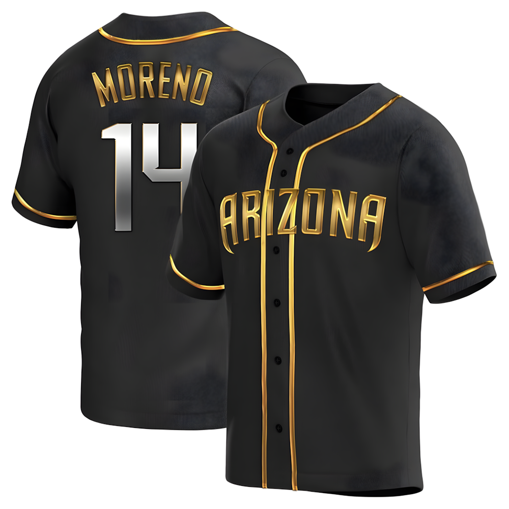 Crovyle A.Diamondbacks #14 Gabriel Moreno Player Black Golden Replica Alternate Stitched Jerseys