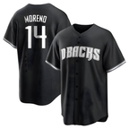 Crovyle A.Diamondbacks #14 Gabriel Moreno Player Black jersey White Replica Stitched Jerseys
