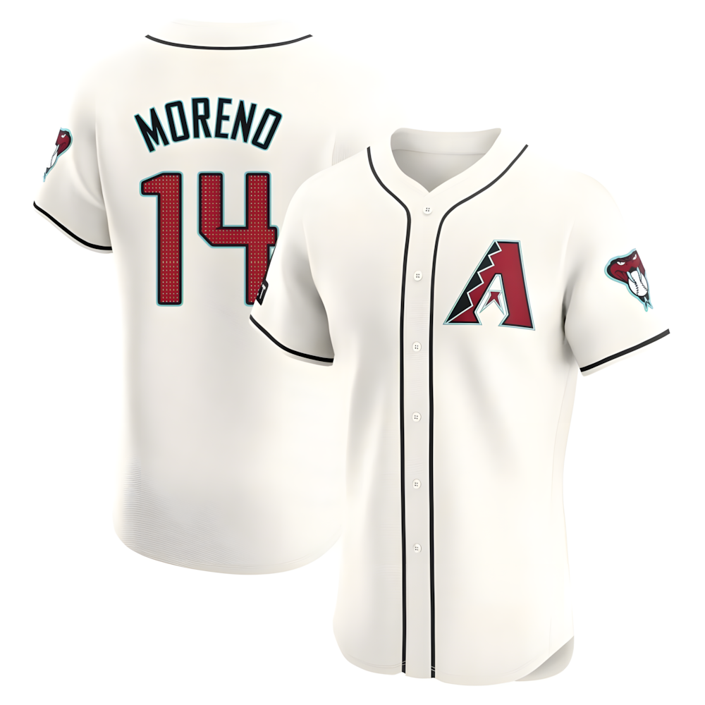 Crovyle A.Diamondbacks #14 Gabriel Moreno Player Cream Elite Home Patch Stitched Jerseys