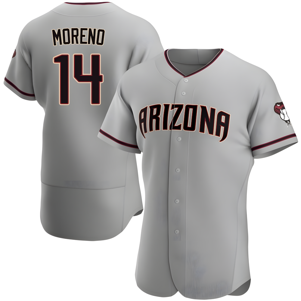 Crovyle A.Diamondbacks #14 Gabriel Moreno Player Gray Authentic Road Stitched Jerseys