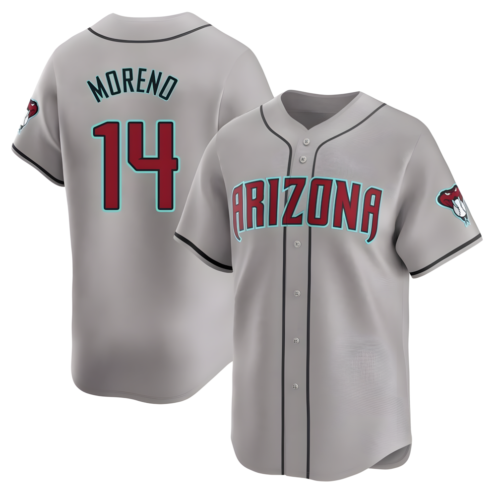 Crovyle A.Diamondbacks #14 Gabriel Moreno Player Gray Limited Away Stitched Jerseys