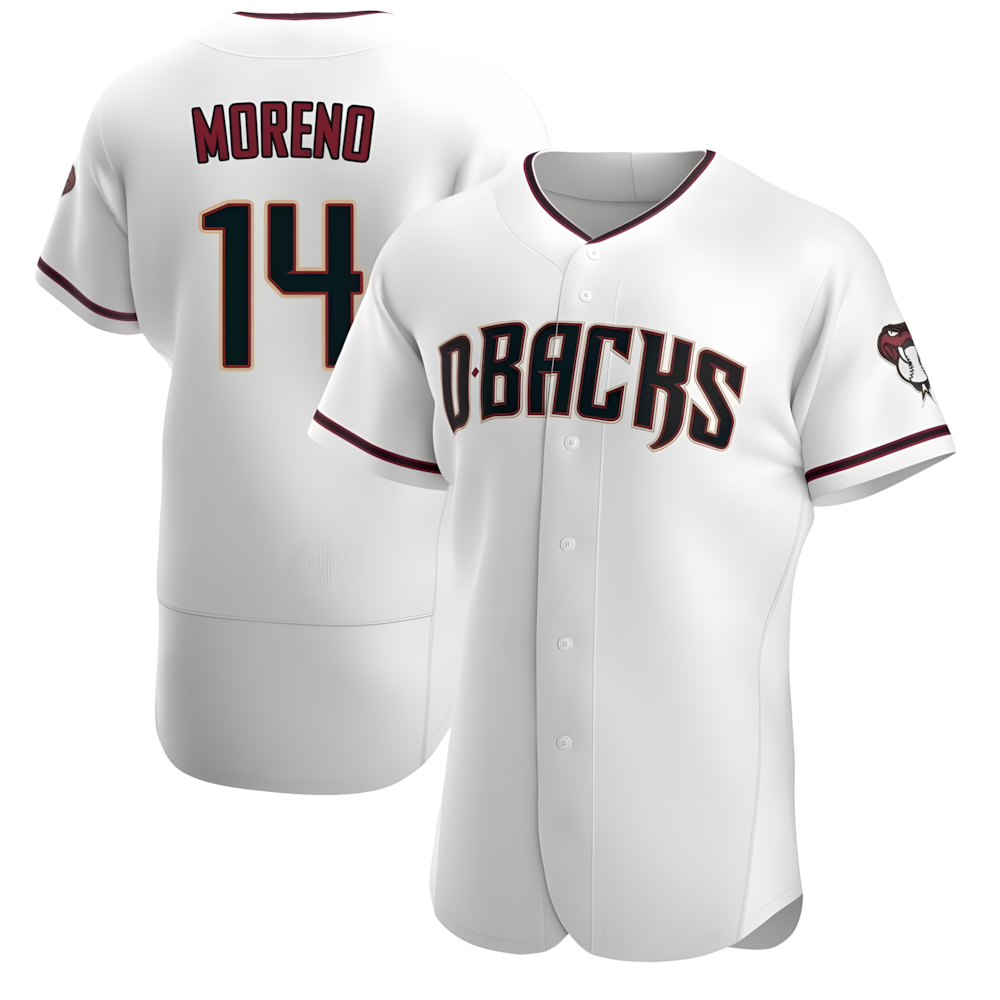 Crovyle A.Diamondbacks #14 Gabriel Moreno Player White Crimson Home Stitched Jerseys