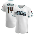 Crovyle A.Diamondbacks #14 Gabriel Moreno Player White Teal Alternate Stitched Jerseys
