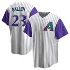 Crovyle A.Diamondbacks #23 Zac Gallen Player White-Purple Replica Stitched Jerseys