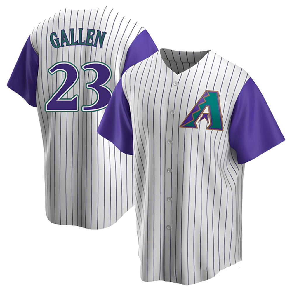 Crovyle A.Diamondbacks #23 Zac Gallen Player White-Purple Replica Stitched Jerseys