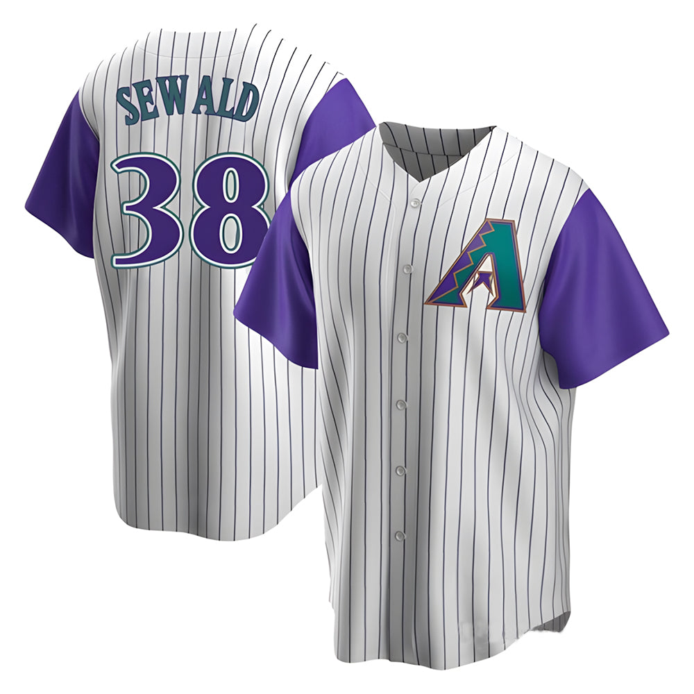 Crovyle A.Diamondbacks #38 Paul Sewald Player Cream Purple Alternate Cooperstown Collection Stitched Jersey