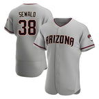 Crovyle A.Diamondbacks #38 Paul Sewald Player Gray Authentic Road Stitched Jersey