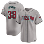 Crovyle A.Diamondbacks #38 Paul Sewald Player Gray Limited Away Stitched Jersey