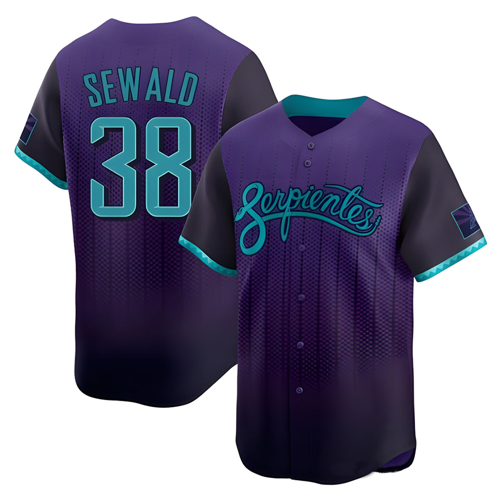 Crovyle A.Diamondbacks #38 Paul Sewald Player Purple Limited 2025 City Connect Stitched Jersey