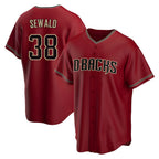 Crovyle A.Diamondbacks #38 Paul Sewald Player Red Alternate Replica Stitched Jersey