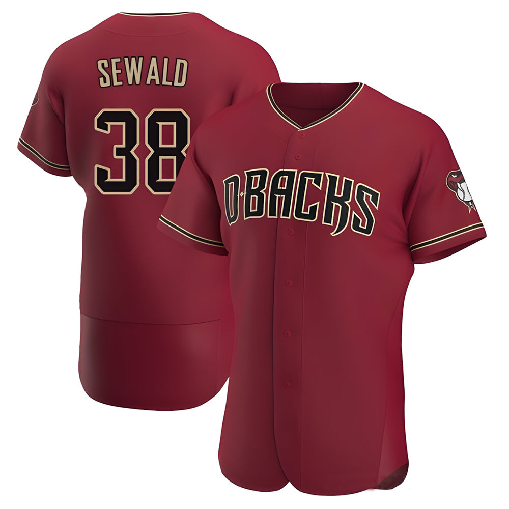Crovyle A.Diamondbacks #38 Paul Sewald Player Red Crimson Alternate Stitched Jersey