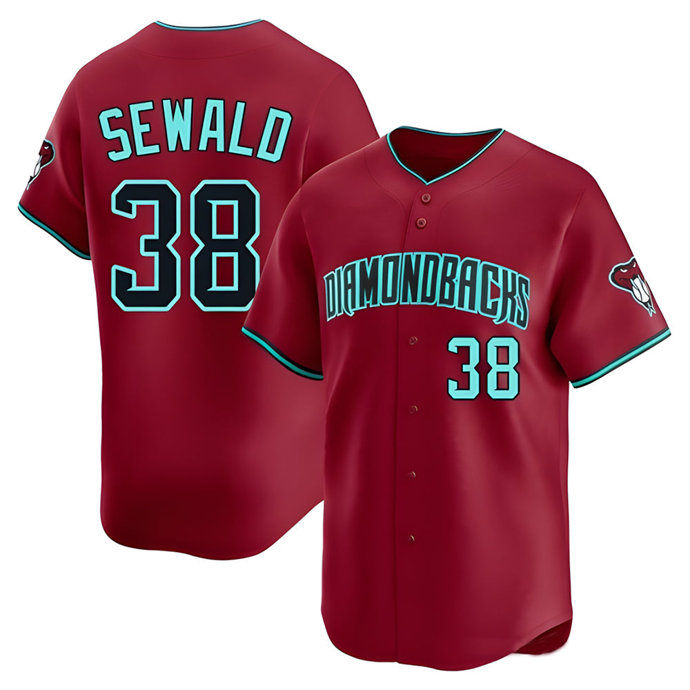 Crovyle A.Diamondbacks #38 Paul Sewald Player Red Limited Alternate Stitched Jersey