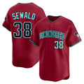 Crovyle A.Diamondbacks #38 Paul Sewald Player Red Limited Alternate Stitched Jersey