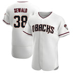 Crovyle A.Diamondbacks #38 Paul Sewald Player White Authentic Crimson Home Stitched Jersey