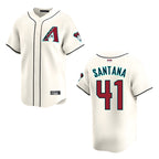 Crovyle A.Diamondbacks #41 Carlos Santana Player Cream game time Stitched Jersey